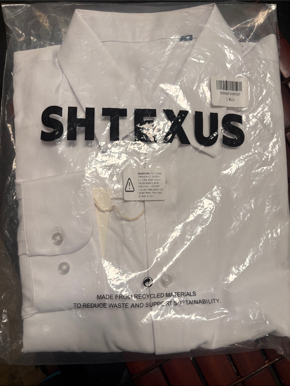 SHTEXUS White Men's long sleeve Dress Shirt